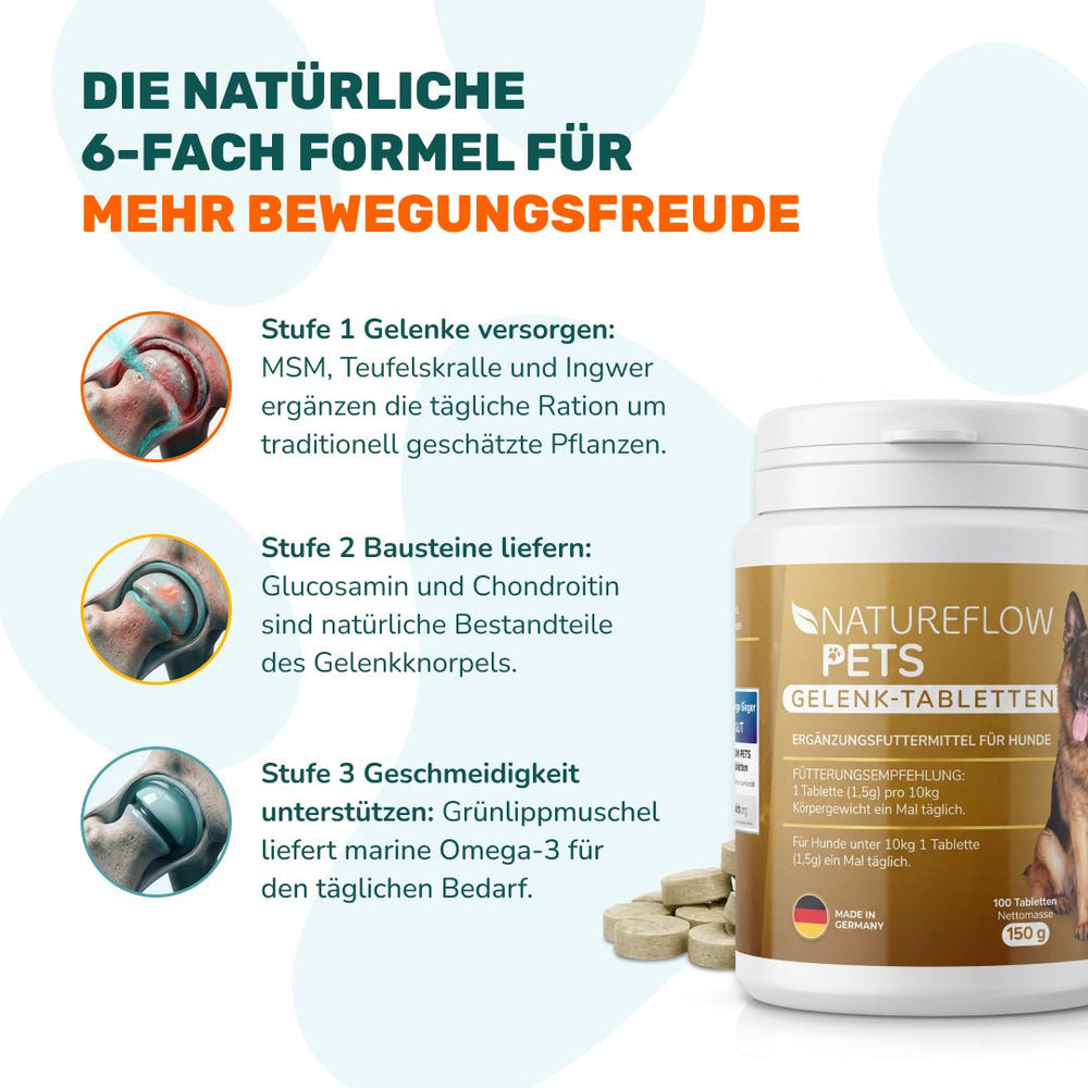 Gelenktabletten - Natureflow Pets - 100 Stück