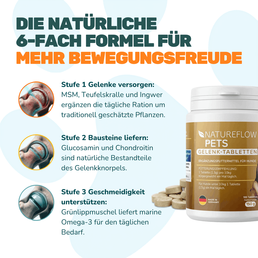 Gelenktabletten - Natureflow Pets - 100 Stück
