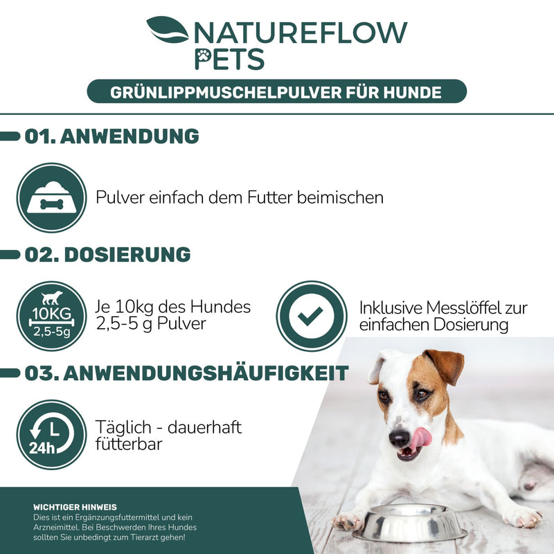 Grünlippmuschelpulver - Natureflow Pets - 500g
